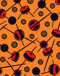 Orange Red Black Geometric Object Play Rug