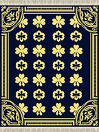 Gold Clover Navy Four Leaf Rug