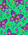 Vibrant Pink Butterfly Garden Flora Rug