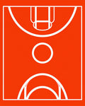 Vibrant Orange Court Lines Rug
