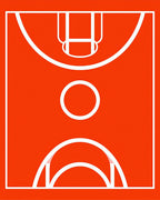 Vibrant Orange Court Lines Rug