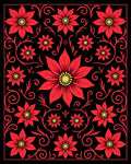 Bold Red Floral Scrollwork Rug
