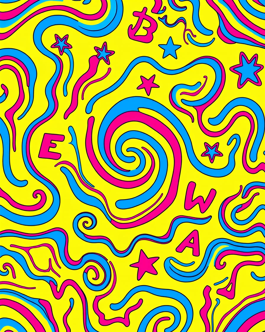 Vibrant Yellow Swirl Star Wonder Rug