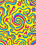 Vibrant Yellow Swirl Star Wonder Rug