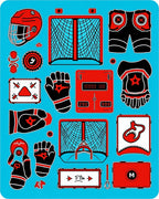 Red Ice Hockey Gear Collage Rug