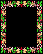 Festive Gingerbread Candy Cane Holly Border Rug