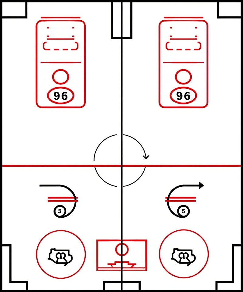 Minimalist Ice Hockey Arena Lines Rug