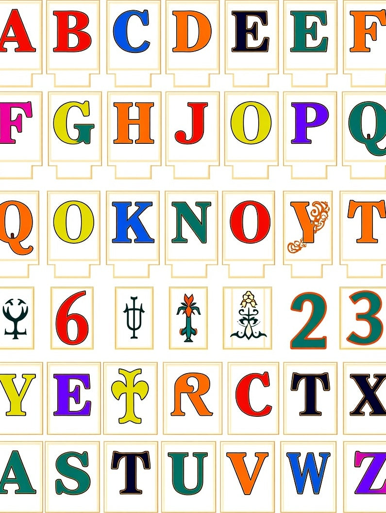 Alphabetical Multicolored Typographic Rug
