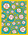 Whimsical Happy Baseball Collage Rug