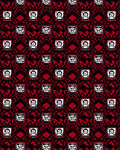 Bold Red Geometric Retro Square Rug
