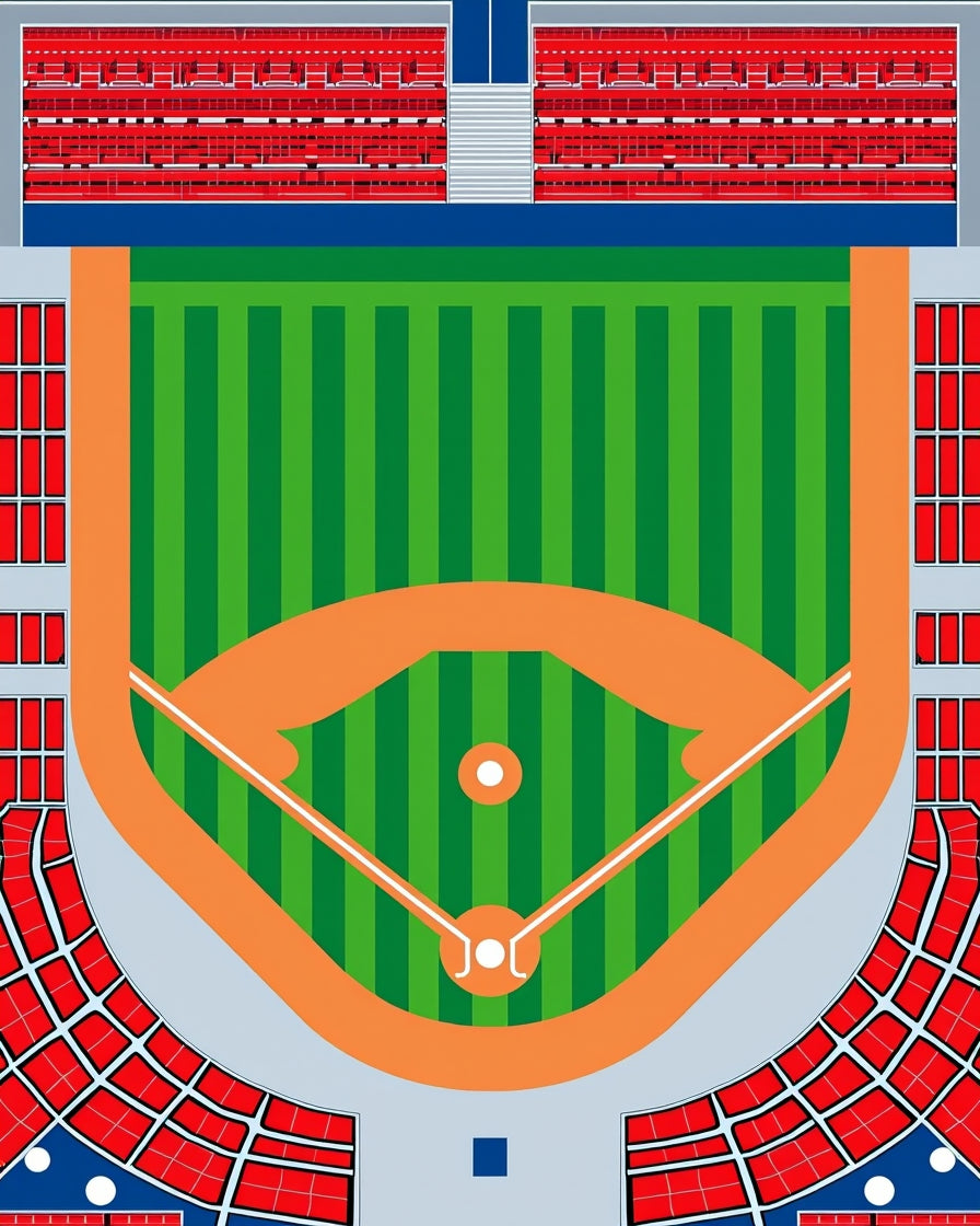Baseball Field Striped Diamond Stadium Rug