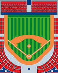 Baseball Field Striped Diamond Stadium Rug