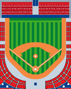Baseball Field Striped Diamond Stadium Rug