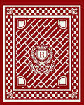 Crimson Laurel Crest Geometric Rug