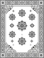 Ornate Starbursts In Elaborate Border Rug
