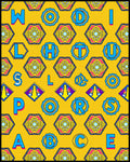 Yellow Alphabet Hexagon Geometric Rug