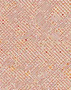 Red White Abstract Labyrinth Rug