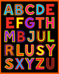 Bold Colorful Alphabet Art Rug