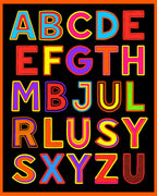 Bold Colorful Alphabet Art Rug