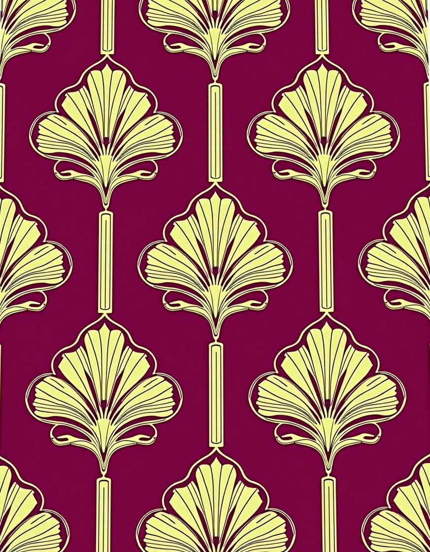 Deep Plum Art Deco Fan Rug