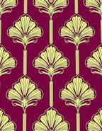 Deep Plum Art Deco Fan Rug