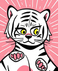 Cute White Tiger Pink Burst Rug