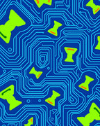 Cybernetic Blue Circuit Board Accents Rug