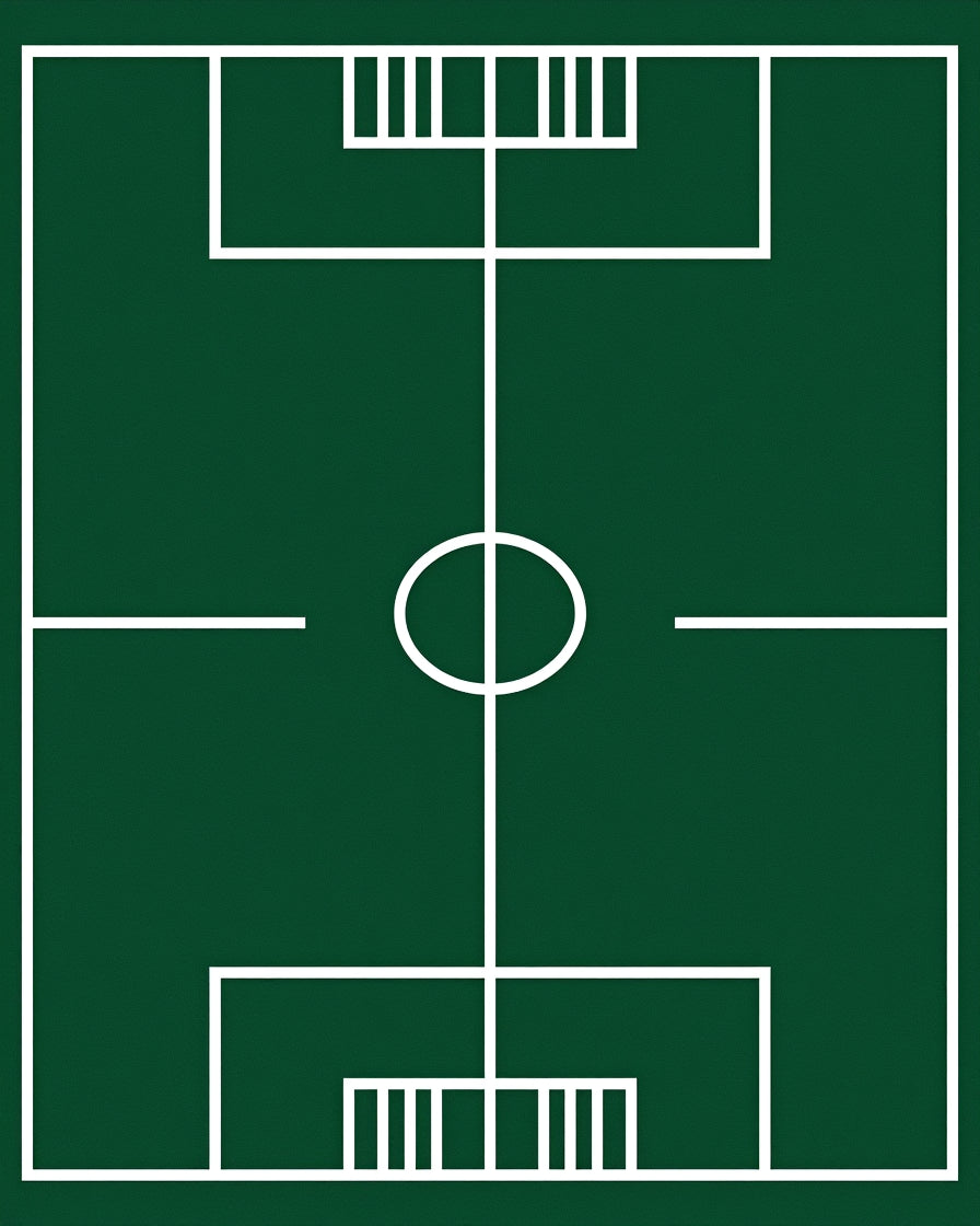 Green Football Field Lines Rug