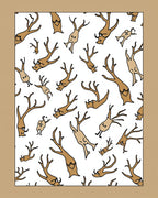 Whimsical Brown Branch Figures Rug