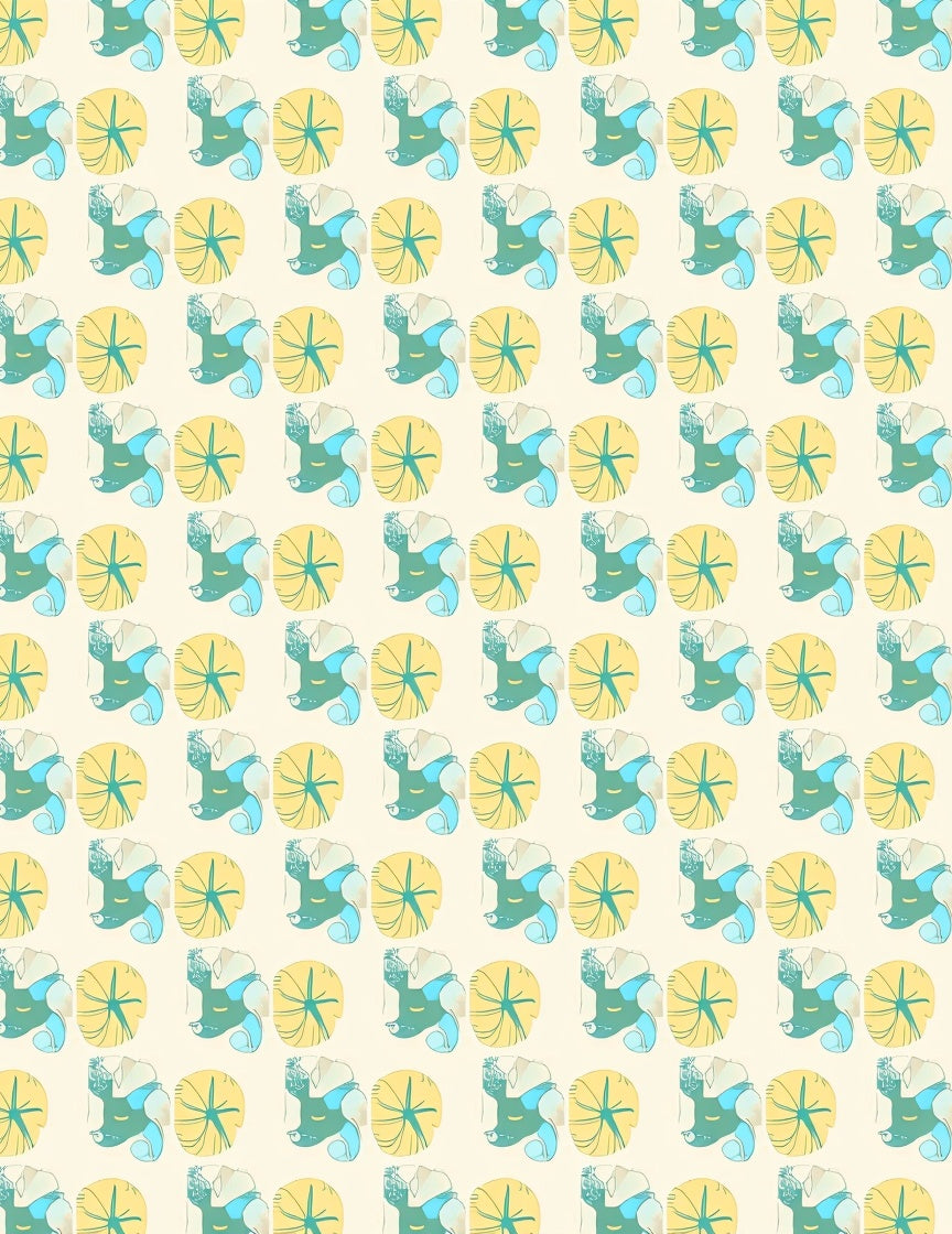 Pastel Yellow Blue Organic Roundlets Rug