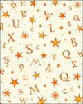 Orange Alphabet Star Scatter Rug