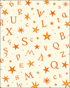 Orange Alphabet Star Scatter Rug