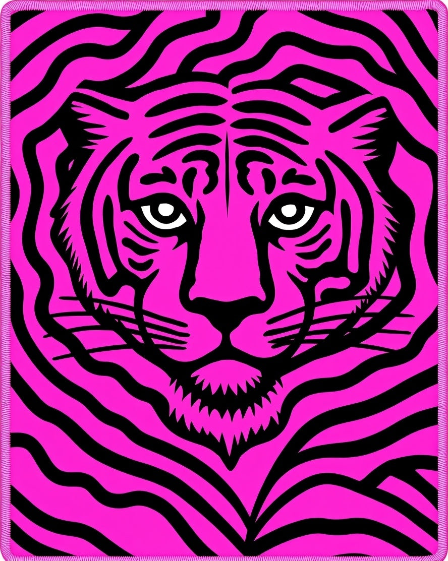 Vibrant Pink Tiger Stripes Rug