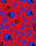 Red Blue Football Helmets Numbers Galaxy Rug