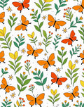Orange Butterfly Garden Foliage Rug