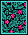Vibrant Teal Floral Garden Rug