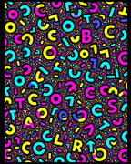 Retro Alphabet Confetti Splash Rug