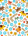 Whimsical Cartoon Animals With Text Accents Rug