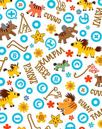 Whimsical Cartoon Animals With Text Accents Rug