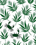 Forest Green Crab Fern Leaf Rug