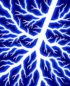 Midnight Blue Branch Abstract Rug