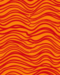 Bold Orange Red Wavy Stripes Rug