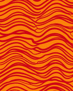 Bold Orange Red Wavy Stripes Rug