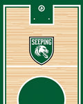 Green White Shield Lion Court Rug