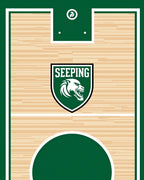 Green White Shield Lion Court Rug