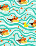 Playful Yellow Duck Waves Rug