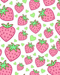 Pink Strawberry Hearts Repeat Rug