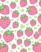 Pink Strawberry Hearts Repeat Rug