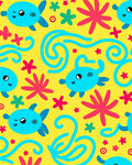 Happy Blue Turtle Coral Yellow Ocean Rug