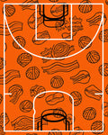 Orange Basketball Court Abstract Throw Rug